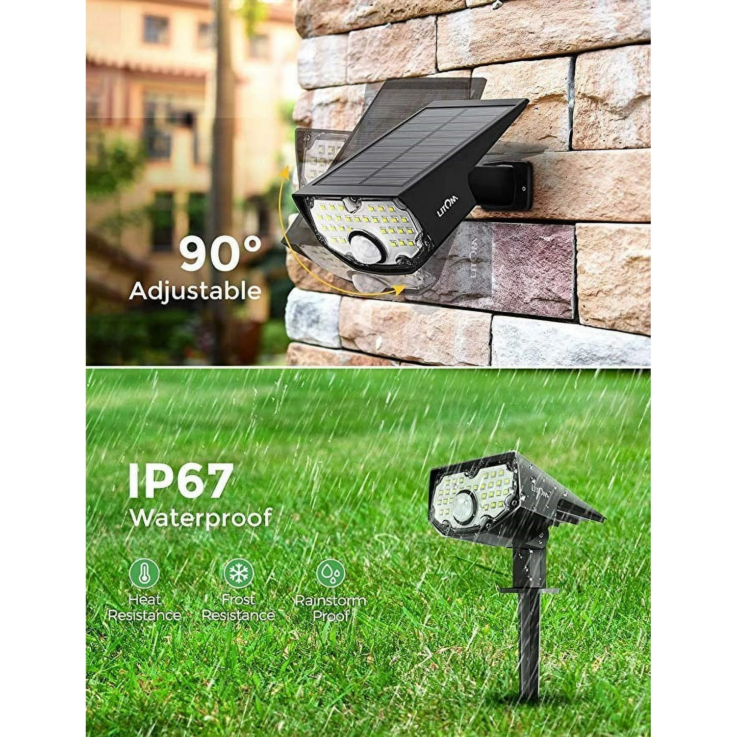 30 LED Solar Motion Sensor Landscape Spotlights